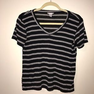 Black and white striped short sleeve